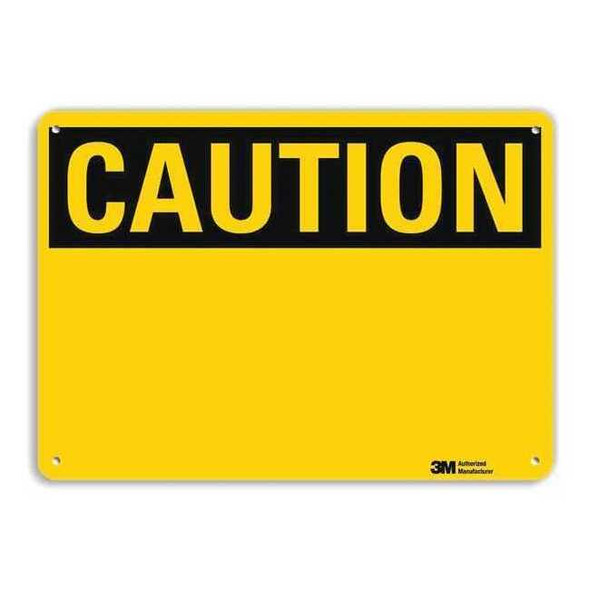Caution Sign, 14" W, 10" H, English, Recycled Plastic, Yellow