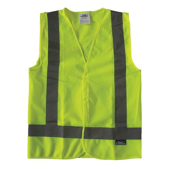 Condor Safety Vest,Yellow/Green,Hook-and-Loop 491R89