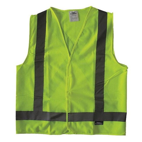 Condor Safety Vest, Yellow/Green, L, Hook-and-Loop 491R85