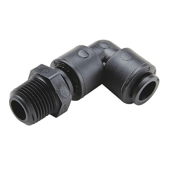 Trueseal Push-Fit Elbow Fitting, 1/4 in Tube Size, PVDF, Black FB4MES2-HBLK