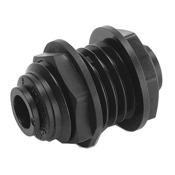 Trueseal Push-Fit Union Fitting, 1/4 in Tube Size, PVDF, Black FB4BU4-HBLK