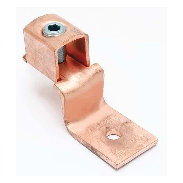 Mechanical Lug, 1/0 AWG Max, 1 Conductor, 1 Hole, 1/4 in Stud, Copper
