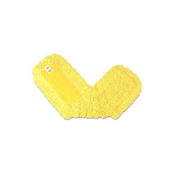 36 in L Dust Mop, Looped-End, Yellow, Cotton/Synthetic Pack of 12