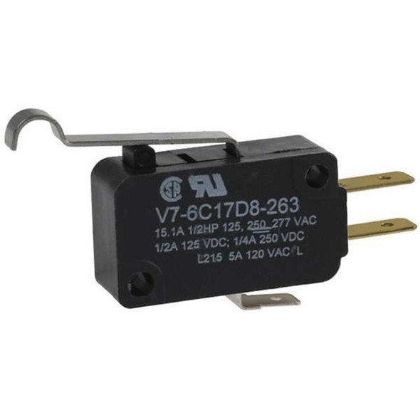Miniature Snap Action Switch, Lever, Simulated Roller Actuator, SPDT  V7-6C17D8-263