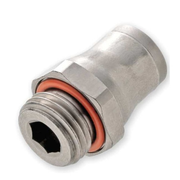 Legris Push-Fit Adapter Fitting, 5/32 in Tube Size, Brass, Silver 3601 04 19