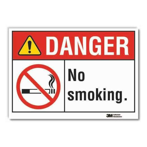 Danger, No Smoking, 7 in W x 5 in H, Horizontal Rectangle, Reflective Sheeting