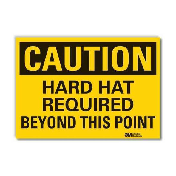 Lyle Hard Hat Caution Rflctv Label,10inx14in LCU3-0357-RD_14x10