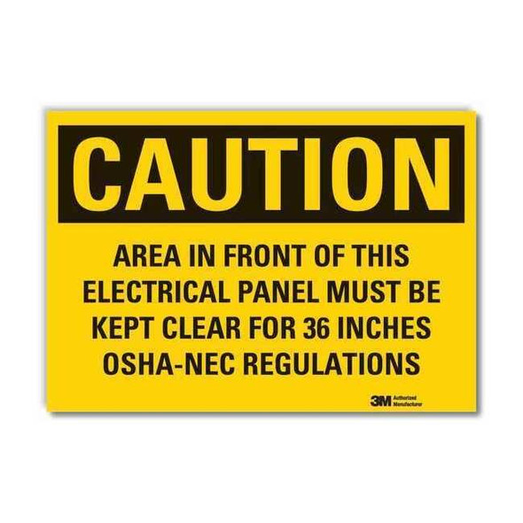 Lyle Caution Sign,5 in. H,Vinyl,Area In Front LCU3-0482-RD_7x5