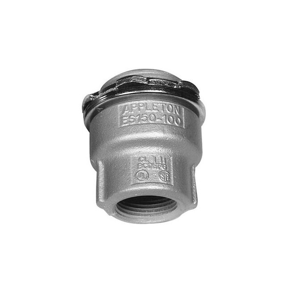 Conduit Fitting Grounding Hub, 1-1/2 in x 2 in, Threaded, Malleable Iron, Silver