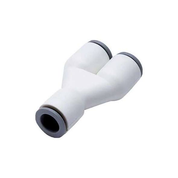 Parker Fractional Plastic Push-to-Connect Fitting, Polymer, White 6340 08 00WP2