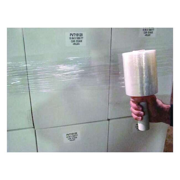 Stretch Wrap, 5" W x 700 ft. L, 120 ga, Cast Style, Clear, Heavy Duty Pack of 4
