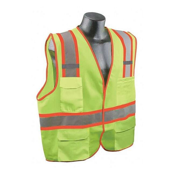 Condor High Visibility Vest,Yllw/Green,4XL/5XL 53YN68