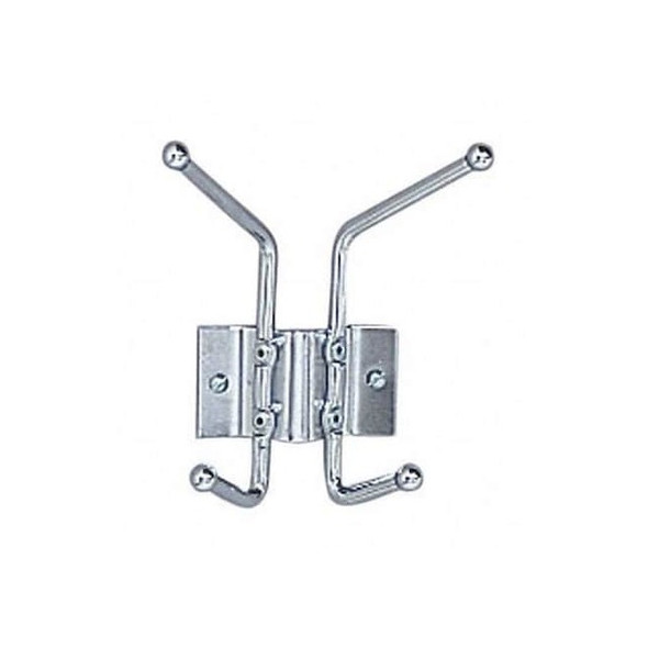 Safco 2 Hook Coat Rack, 7-1/16Hx6-1/2H, Chrome 4160 Pack of 12