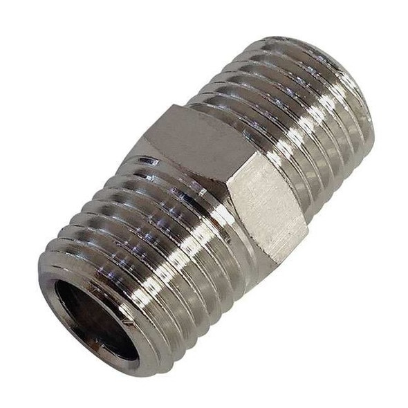 Male Adapter Brass Adapter, 1/4 in Male BSPT X 1/4 in Male BSPT