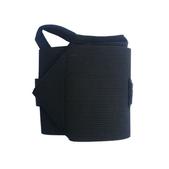 Wrist Wrap, Elastic, Slide On, Single Strap, Ambidextrous, Black, Size Universal