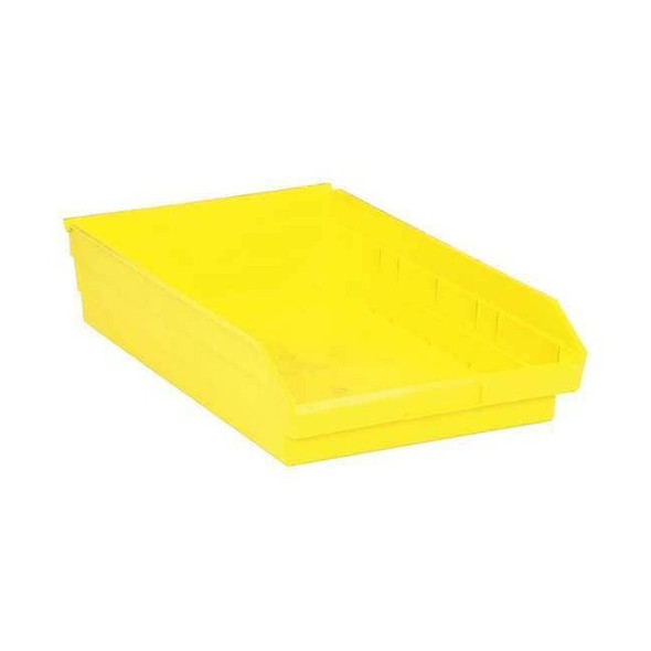 Shelf Storage Bin, Polypropylene, Yellow, 4 in H, 11 1/8 in W, 17 7/8 in L