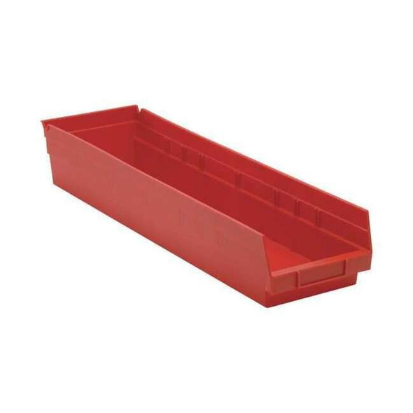 Quantum Storage Systems Red Shelf Bin, 23-5/8"L x 6-5/8"W x 4"H QSB106RD