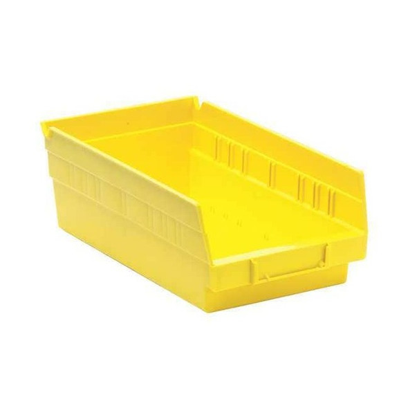 Shelf Storage Bin, Polypropylene, Yellow, 4 in H, 6 5/8 in W, 11 5/8 in L