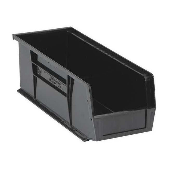 Hang & Stack Storage Bin, Polypropylene, Black, 5 in H, 5 1/2 in W, 14 3/4 in L