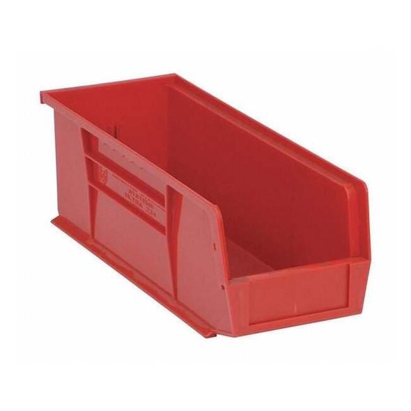 Hang & Stack Storage Bin, Polypropylene, Red, 5 in H, 5 1/2 in W, 14 3/4 in L