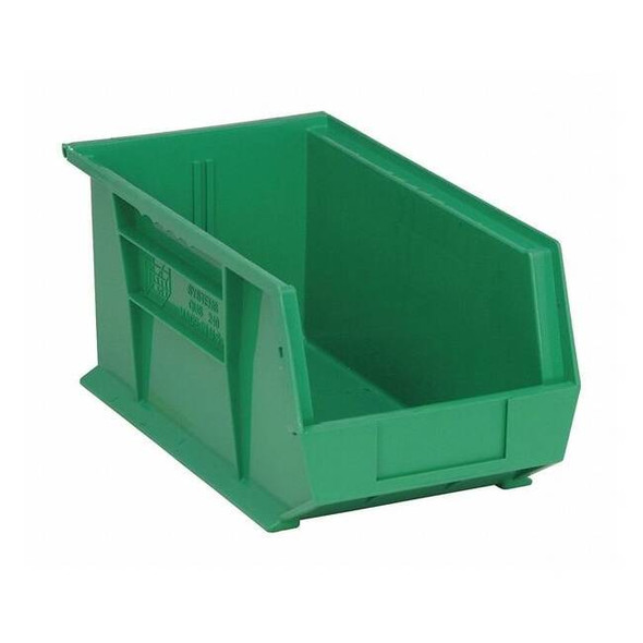 Hang & Stack Storage Bin, Polypropylene, Green, 7 in H, 8 1/4 in W, 14 3/4 in L