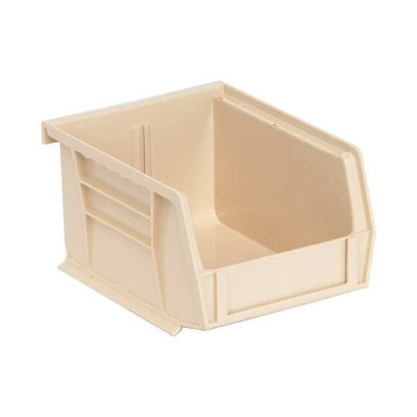 Hang & Stack Storage Bin, Polypropylene, Ivory, 3 in H, 4 1/8 in W, 5 3/8 in L