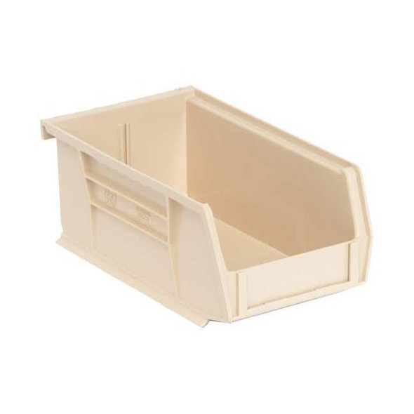 Hang & Stack Storage Bin, Polypropylene, Ivory, 3 in H, 4 1/8 in W, 7 3/8 in L