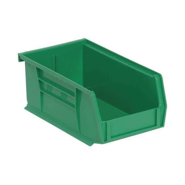 Hang & Stack Storage Bin, Polypropylene, Green, 3 in H, 4 1/8 in W, 7 3/8 in L