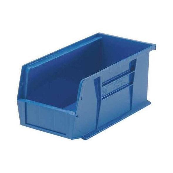 Hang & Stack Storage Bin, Polypropylene, Blue, 5 in H, 5 1/2 in W, 10 7/8 in L