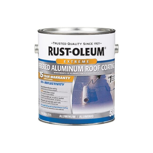 Aluminum Roof Coating, 0.9 gal, Light Gray, VOC Content: 397g/L Pack of 2