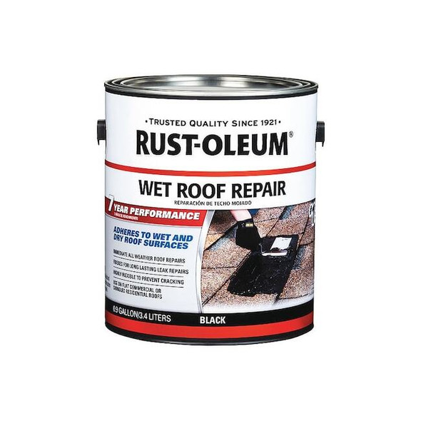 Rust-Oleum Roof Cement, 0.9 gal., Black, Dry Time: 24 hr 347427 Pack of 2