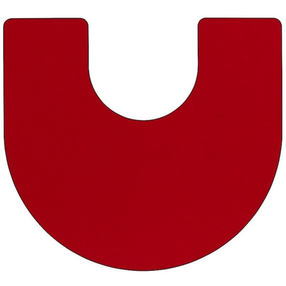 Horseshoe Activity Table, 60" W, 66" L, 25.125" H, Laminate, Red  XU-A6066-HRSE-RED-T-P-GG