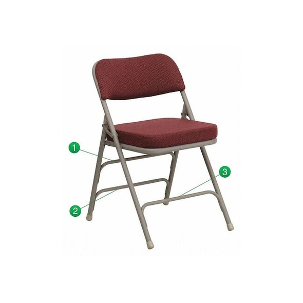 Flash Furniture Fabric Folding Chair,Burgundy HA-MC320AF-BG-GG Pack of 2