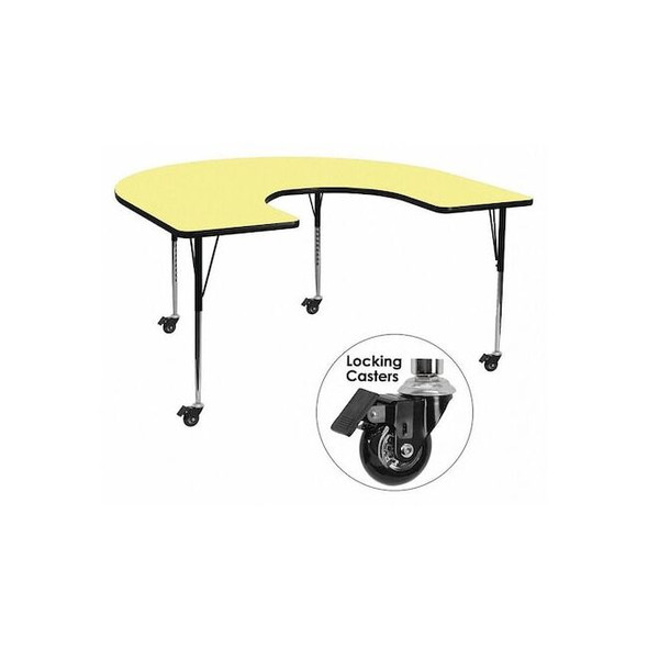Horseshoe Activity Table, Laminate, Yellow