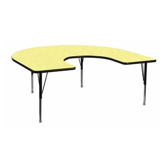 Horseshoe Activity Table, Laminate, Yellow