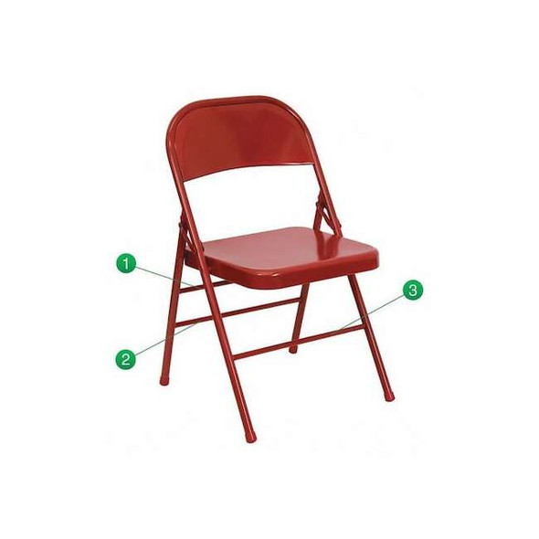 Flash Furniture Metal Folding Chair,Red HF3-MC-309AS-RED-GG Pack of 2