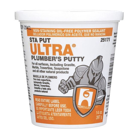 Oatey Plumber's Putty, 14 oz Container Size, Tub, Sta Put, Beige 25171