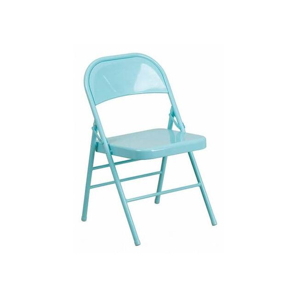 Flash Furniture Tantalizing Teal Folding Chair HF3-TEAL-GG Pack of 2