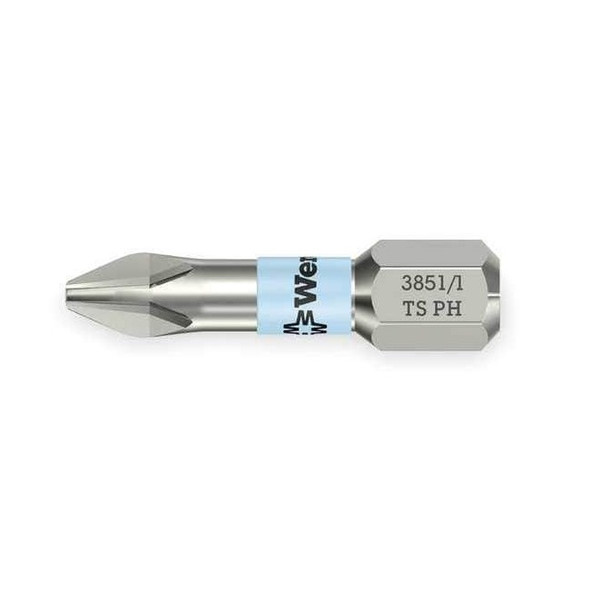 Wera Torsion Bit,SAE,1/4",Hex,No 2,1",SS 05071011001 Pack of 10