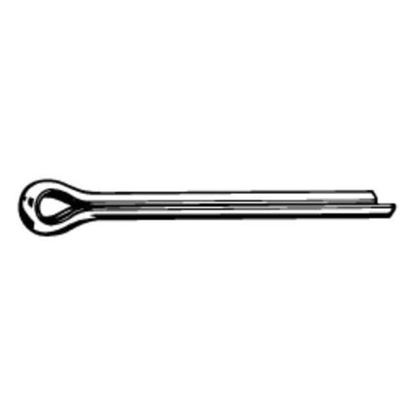 Extended Prong Cotter Pin, 3/32 in Dia, 2 in L, Low Carbon Steel, 100 PK