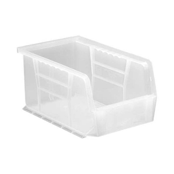 Hang & Stack Storage Bin, Polypropylene, Clear, 5 in H, 6 in W, 9 1/4 in L