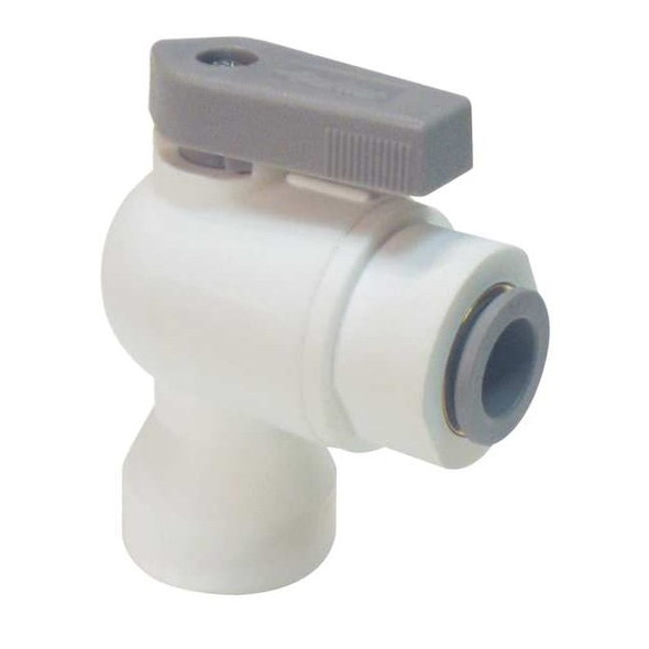 Parker 1/4" FNPT x Push Polypropylene Ball Valve Angle LFPP6VFE4
