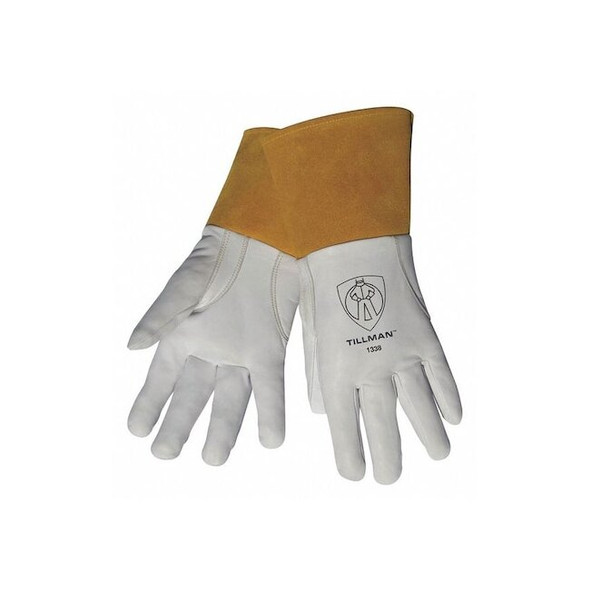 Welding Gloves, Straight Thumb, Grain Goatskin Leather, Unlined, 1 PR Pack of 24