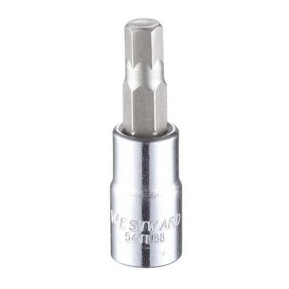Westward 1/4 in Drive Hex Socket Bit SAE 7/32 in Tip, 1 1/2 in L 54TL88