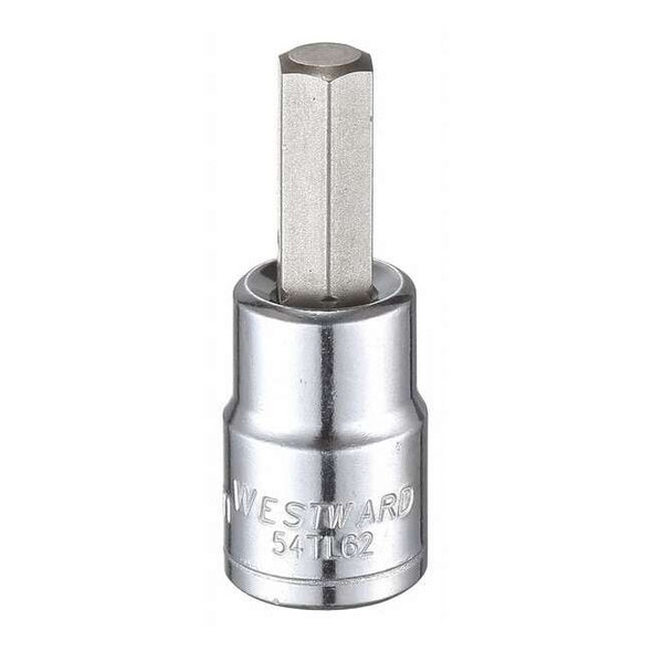 Westward 3/8 in Drive Hex Socket Bit Metric 8 mm Tip, 1 3/4 in L 54TL62