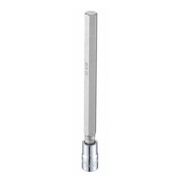 Westward 1/4 in Drive Hex Socket Bit SAE 5/16 in Tip, 4 3/4 in L 54TM02