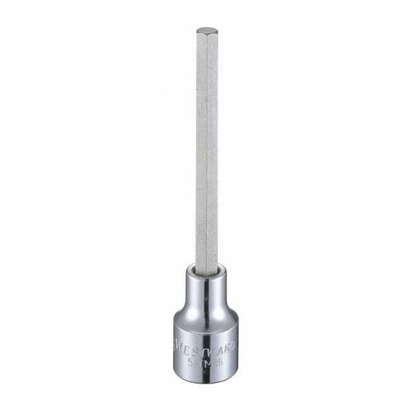 Westward 1/2 in Drive Hex Socket Bit SAE 5/16 in Tip, 5 1/4 in L 54TM86