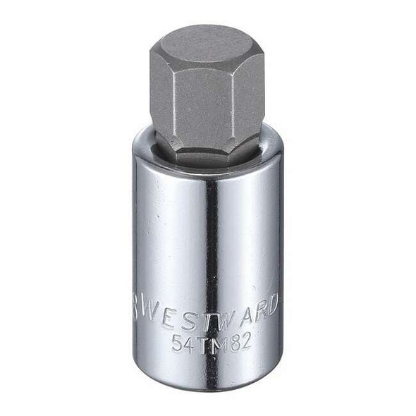 Westward 1/2 in Drive Hex Socket Bit SAE 5/8 in Tip, 2 1/4 in L 54TM82
