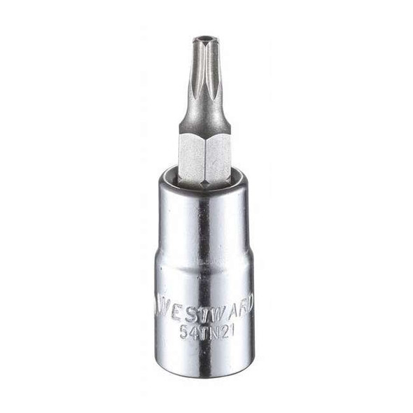 1/4 in Drive Tamper Resistant Torx(R) Socket Bit SAE T20 Tip, 1 1/2 in L