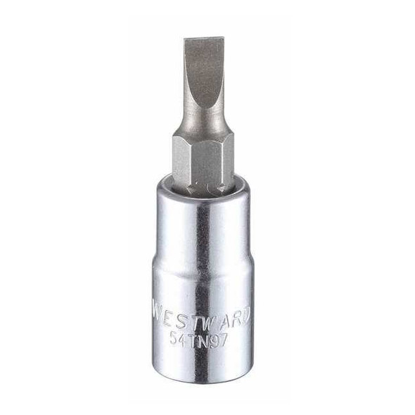 Westward 1/4 in Drive Slotted Socket Bit SAE 3/16 in Tip, 1 1/2 in L 54TN97